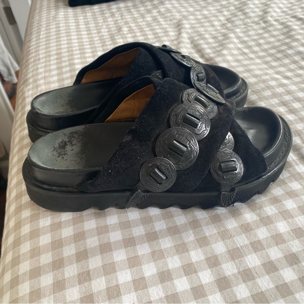 toga pulla black suede platform sandals